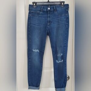 Distressed Gap Denim Women's Blue Jeggings size 28
